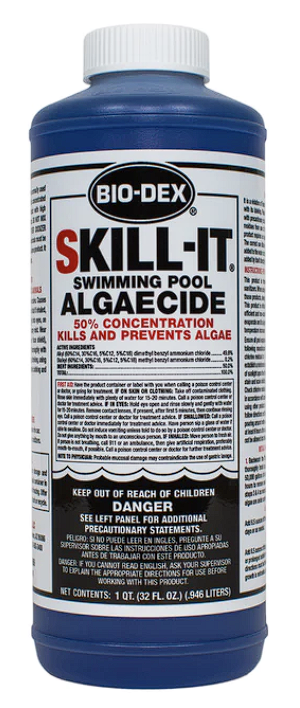 A can of swimming pool algae cide