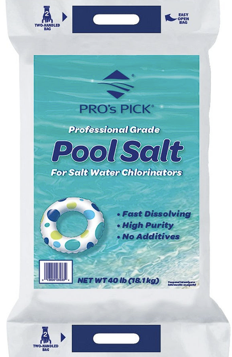 A bag of salt for swimming pools