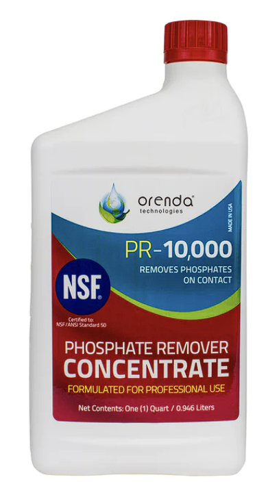 A bottle of phosphate remover concentrate