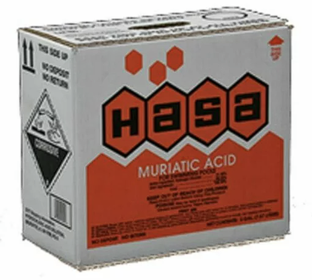 A box of muriatic acid is shown.