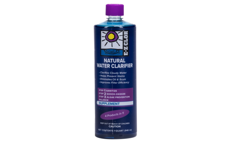 A bottle of natural water clarifier